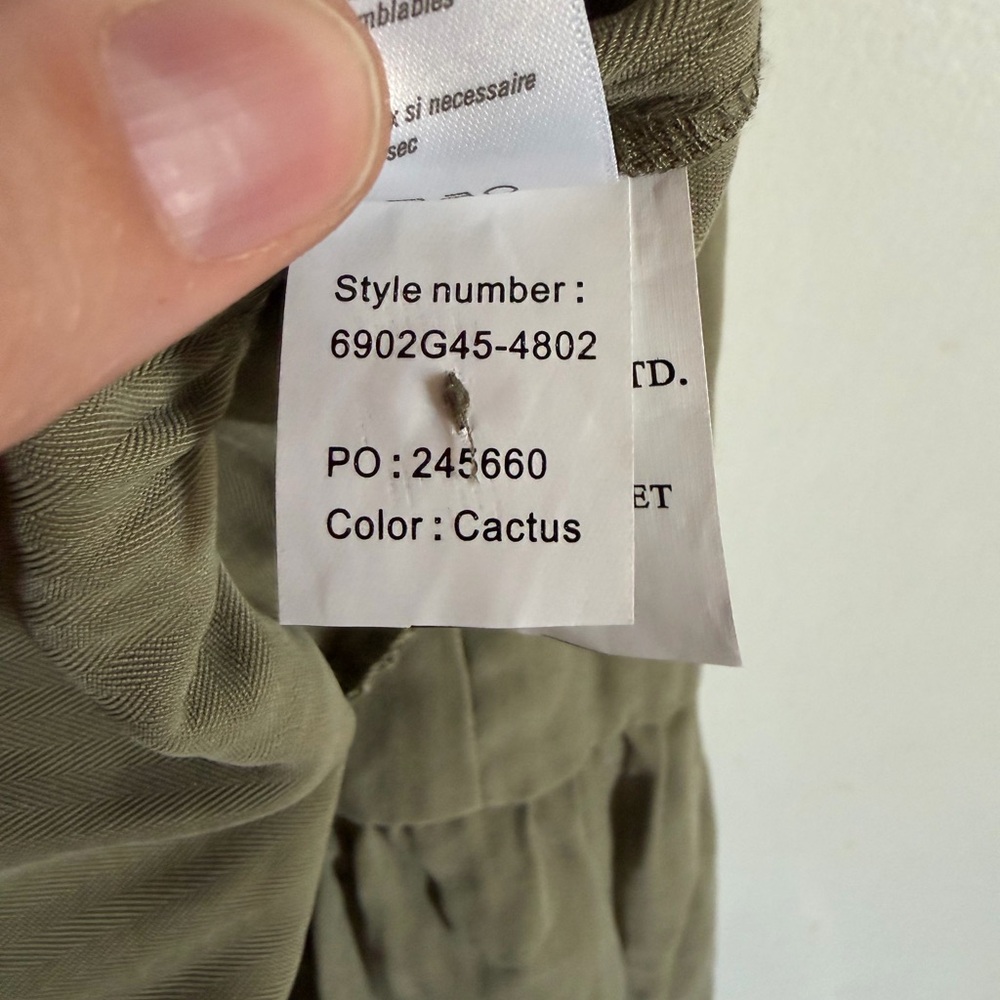 NWOT PAIGE Cactus Green Mayslie Button Down Mini Dress - Picture 11 of 11